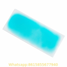 Fast cooling gel sheet to relief fever, blue hydrogel patch isolated on white background