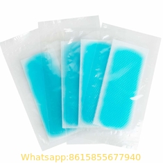 Fast cooling gel sheet to relief fever, blue hydrogel patch isolated on white background