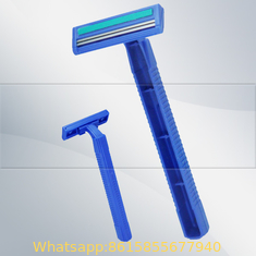Twin blade disposable shaving razors with lubricant strip