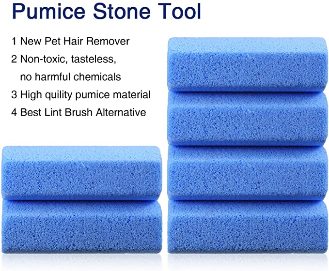 Pet Hair Remover for Car 2 Pack 4 Inch Pumice Stone Tool Remove Dog Hair from Car Easily