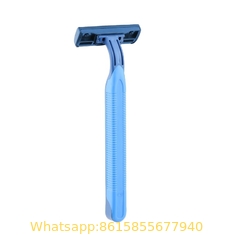 Factory Twin Stainless Steel Blade Disposable Razor Rubber Handle Shaving Razor