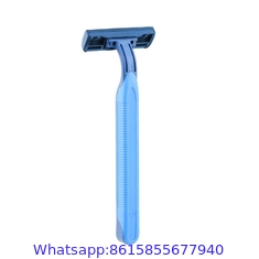 Factory Twin Stainless Steel Blade Disposable Razor Rubber Handle Shaving Razor