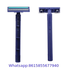 three layers shaver with head high quality rubber handle safety disposable razor Aloe Vera and Vitamin E Lubricating