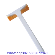 Twin blade high quality disposable razor with lubricant strip and plastic handle