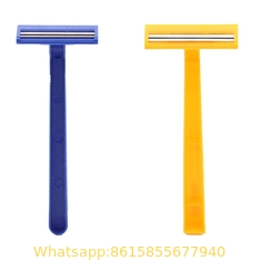 Cheapest Wholesale Triple Blade with Lubricant Rubber Handle Disposable Razor