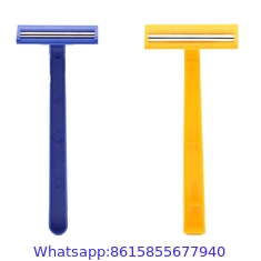 Cheapest Wholesale Triple Blade with Lubricant Rubber Handle Disposable Razor