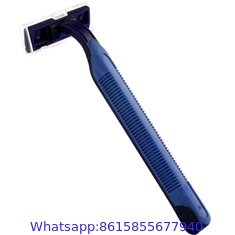 Cheapest Wholesale Triple Blade with Lubricant Rubber Handle Disposable Razor