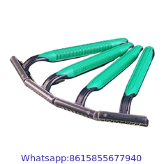 Twin Blade Disposable Shaving Razor Rubber Handle with Lubrication Strip