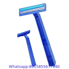 blue color Cheap Twin Blade Disposable Item with Stainless Steel Razor