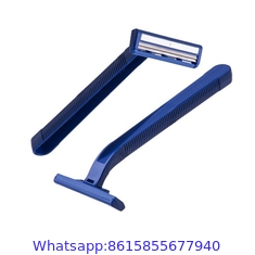 blue color Cheap Twin Blade Disposable Item with Stainless Steel Razor