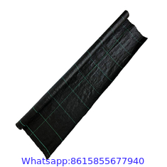 Recyclable PP Black with White lines Woven Weed Control Mat with Chemical resistant Suitable For Garden Flower Bed