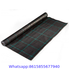Recyclable PP Black with White lines Woven Weed Control Mat with Chemical resistant Suitable For Garden Flower Bed