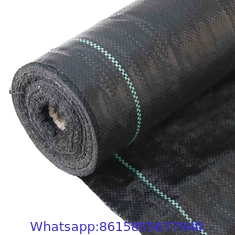 Recyclable PP Black with White lines Woven Weed Control Mat with Chemical resistant Suitable For Garden Flower Bed