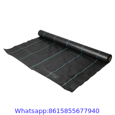 Recyclable PP Black with White lines Woven Weed Control Mat with Chemical resistant Suitable For Garden Flower Bed