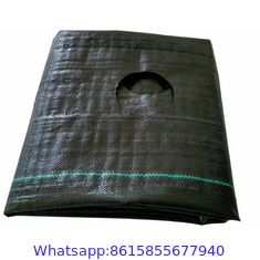 Recyclable PP Black with White lines Woven Weed Control Mat with Chemical resistant Suitable For Garden Flower Bed