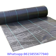 Recyclable PP Black with White lines Woven Weed Control Mat with Chemical resistant Suitable For Garden Flower Bed