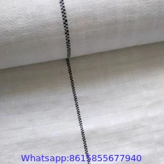 Recyclable PP Black with White lines Woven Weed Control Mat with Chemical resistant Suitable For Garden Flower Bed