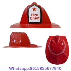 Red Plastic Fire Chief Hat