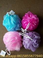 China Multi Color Bath Balls Body Exfoliate Puff Sponge Mesh Shower Balls Bath Puff supplier