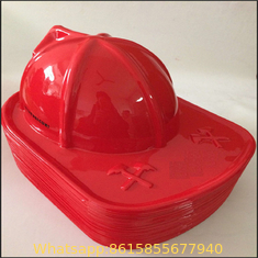 China Child Size Red Plastic Fire Chief Hat supplier