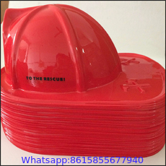 Child Size Red Plastic Fire Chief Hat