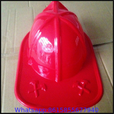 Child Size Red Plastic Fire Chief Hat