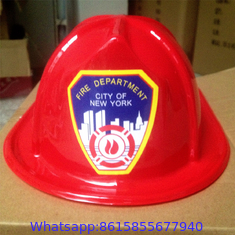 Child Size Red Plastic Fire Chief Hat