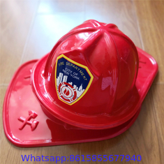 Child Size Red Plastic Fire Chief Hat Halloween Party Plasticfireman Helmet Hat