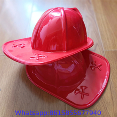 Child Size Red Plastic Fire Chief Hat Halloween Party Plasticfireman Helmet Hat