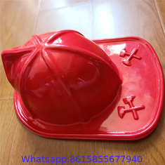 Child Size Red Plastic Fire Chief Hat Halloween Party Plasticfireman Helmet Hat