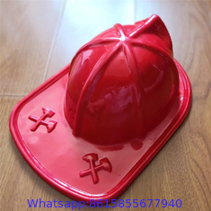 Child Size Red Plastic Fire Chief Hat Halloween Party Plasticfireman Helmet Hat