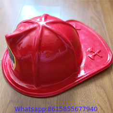 Child Size Red Plastic Fire Chief Hat Halloween Party Plasticfireman Helmet Hat