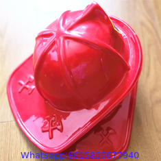 Child Size Red Plastic Fire Chief Hat Halloween Party Plasticfireman Helmet Hat