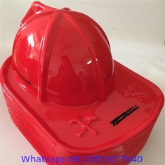 Child Size Red Plastic Fire Chief Hat Halloween Party Plasticfireman Helmet Hat