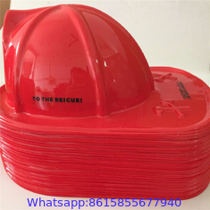 Child Size Red Plastic Fire Chief Hat Halloween Party Plasticfireman Helmet Hat