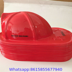 Child Size Red Plastic Fire Chief Hat Halloween Party Plasticfireman Helmet Hat