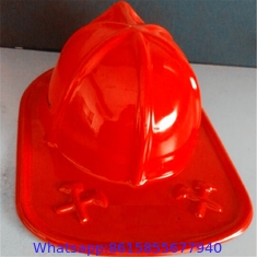 Child Size Red Plastic Fire Chief Hat Halloween Party Plasticfireman Helmet Hat