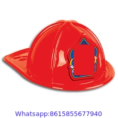 Child Size Red Plastic Fire Chief Hat Halloween Party Plasticfireman Helmet Hat