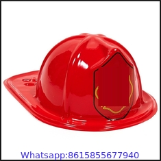 Child Size Red Plastic Fire Chief Hat Halloween Party Plasticfireman Helmet Hat