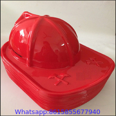 Child Size Red Plastic Fire Chief Hat Halloween Party Plasticfireman Helmet Hat