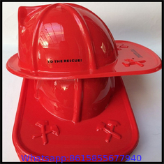 Child Size Red Plastic Fire Chief Hat Halloween Party Plasticfireman Helmet Hat