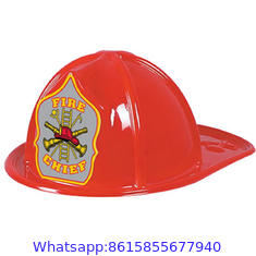 Child Size Red Plastic Fire Chief Hat Halloween Party Plasticfireman Helmet Hat