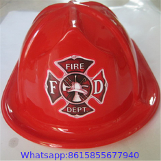 Child Size Red Plastic Fire Chief Hat Halloween Party Plasticfireman Helmet Hat