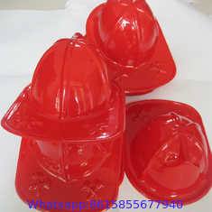 Child Size Red Plastic Fire Chief Hat Halloween Party Plasticfireman Helmet Hat