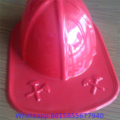 Child Size Red Plastic Fire Chief Hat Halloween Party Plasticfireman Helmet Hat