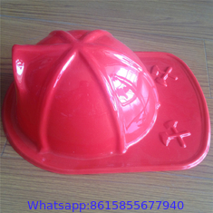 Child Size Red Plastic Fire Chief Hat Halloween Party Plasticfireman Helmet Hat