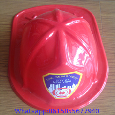 Child Size Red Plastic Fire Chief Hat Halloween Party Plasticfireman Helmet Hat