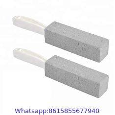 Toilet Bowl Pumice Cleaning Stone Sticks with Handle, Remove Hard Water Ring Rust Stain with Drain Snake Pipe Cleaner