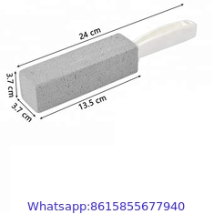 Toilet Bowl Pumice Cleaning Stone Sticks with Handle, Remove Hard Water Ring Rust Stain with Drain Snake Pipe Cleaner