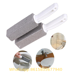 China Natural Pumice Stone Corner Gap Cleaning Stick Brush with Handle For Toilet Bowl Rust Grill supplier